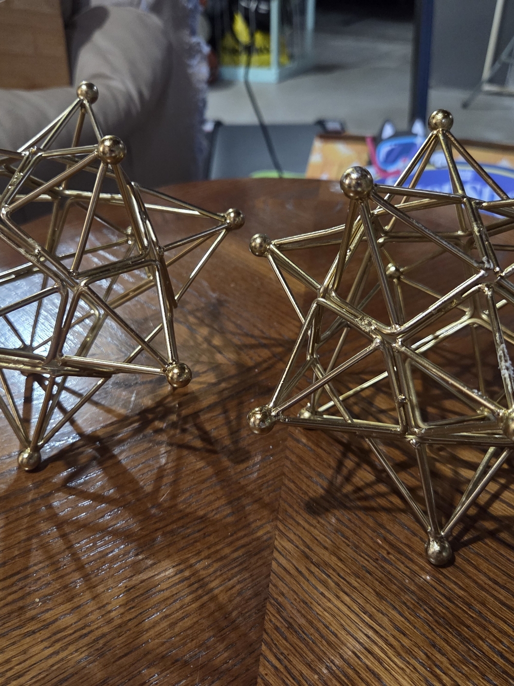 Gold Geometric Table Decor - Decorative Star Sculptures